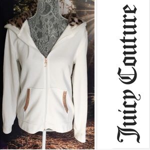 Juicy Couture Gently Used Animal Print Hoodie. Gold accent Zip Up pockets